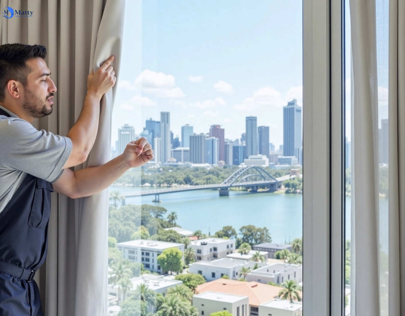 Professional curtain steam cleaning service kelvin-grove QLD by Matty Curtain Cleaning