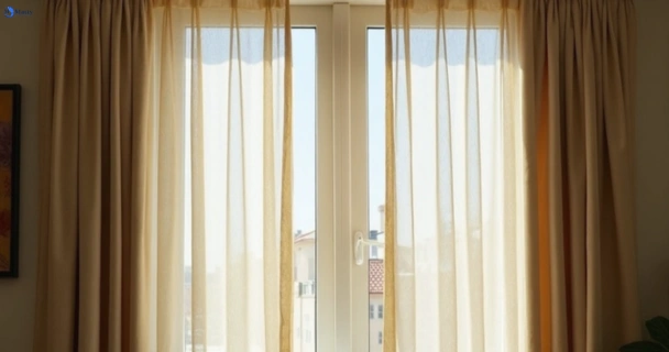 Dull dusty drapes in kelvin-grove before professional cleaning